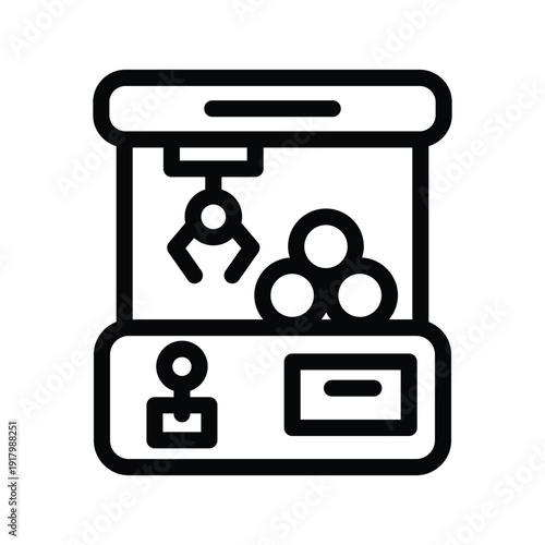  claw machine line icon illustration vector graphic.eps