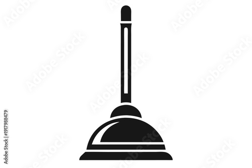 plunger line art silhouette vector illustration