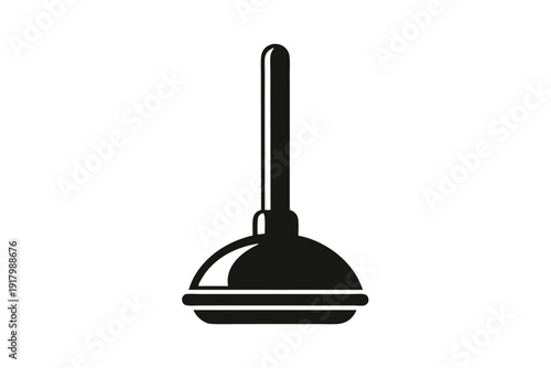 plunger line art silhouette vector illustration