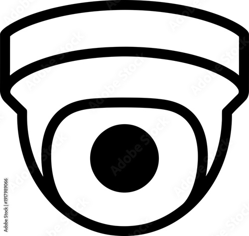 Simple dome security camera icon. Home surveillance and safety concept. Vector outline symbol for website, app interface design