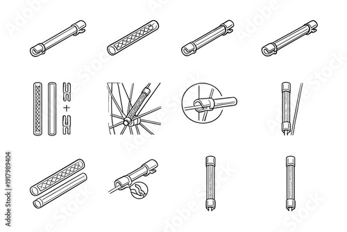 Housing hardware edges smooth icons vector cylindrical icon bike clear reflector