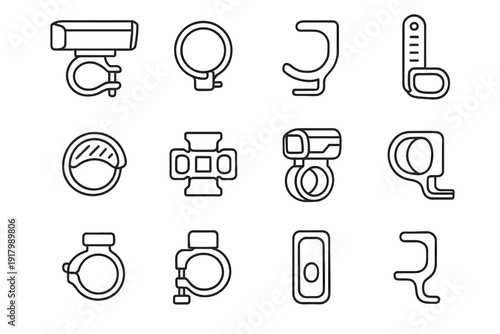 Bike cradle icon fit clip core curved vector lamp lightweight light compact