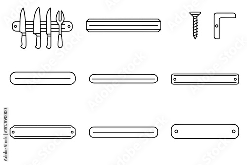 Icon design vector bar outline core style minimalist knife casing magnetic