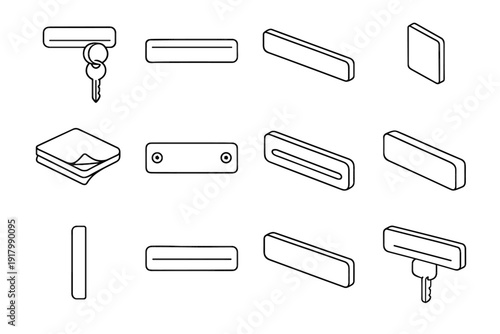 Magnetic horizontal chassis functional holder item design layer mounts slim vector icon