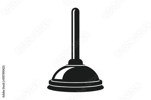 plunger line art silhouette vector illustration