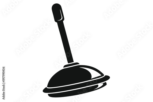 plunger line art silhouette vector illustration