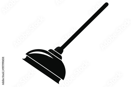 plunger line art silhouette vector illustration