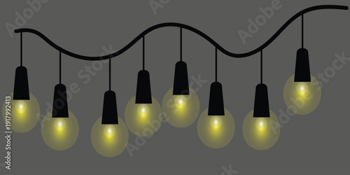 pendant lights hanging from a wavy cord