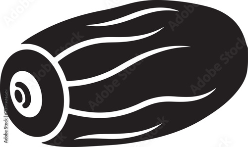 Zucchini Vegetable Icon Minimal Black and White Food Illustration.