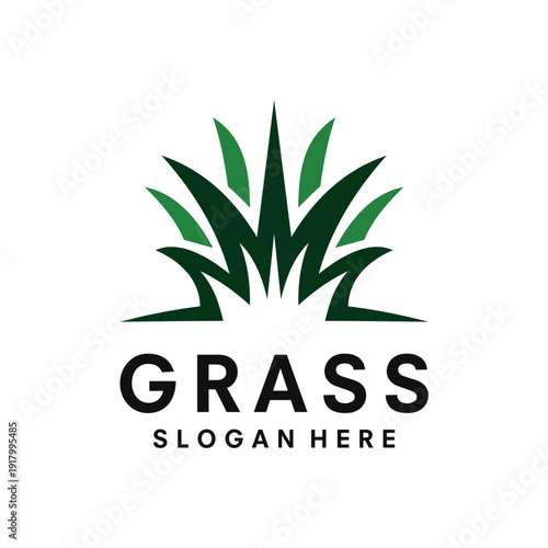 green grass Logo Design template illustration vector