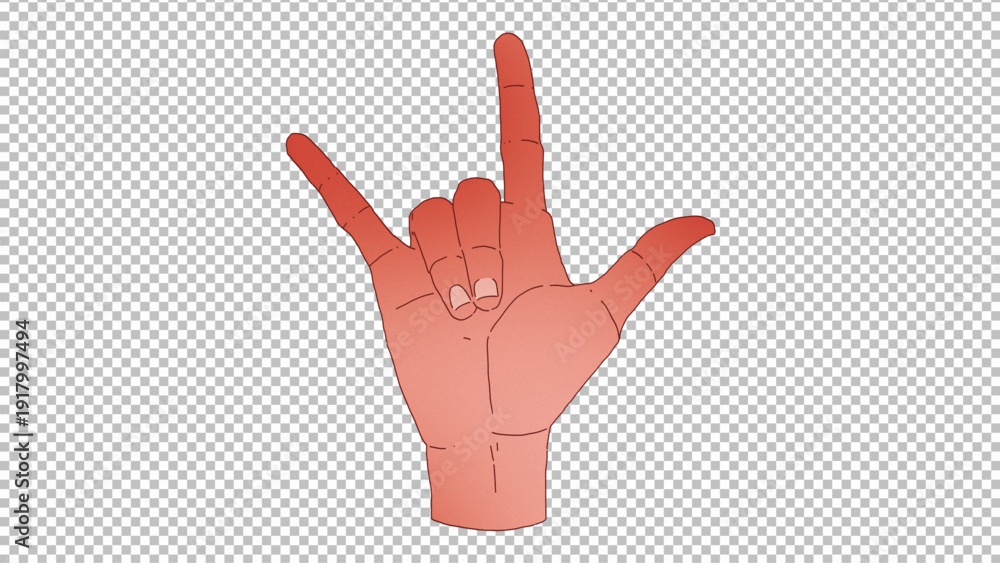 Fototapeta premium Rock On Hand Sign PNG Gesture Transparent Clipart