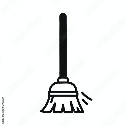 Clean House with Broom and Dustpan for Home Cleaning and Maintenance