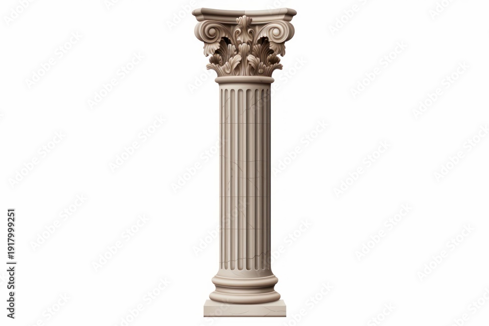 Fototapeta premium Corinthian column with fluted shaft and ornate capital presenting ancient architecture