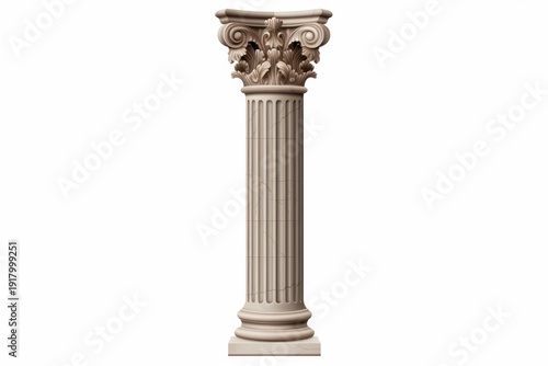 Wallpaper Mural Corinthian column with fluted shaft and ornate capital presenting ancient architecture Torontodigital.ca