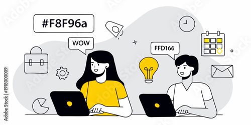 Teamwork and collaboration illustrated with digital elements and diverse people