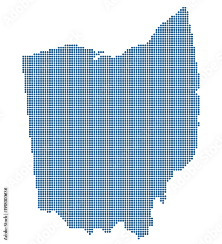 Ohio Blue Dotted Map for Silicon Heartland. Ohio state dotted map.