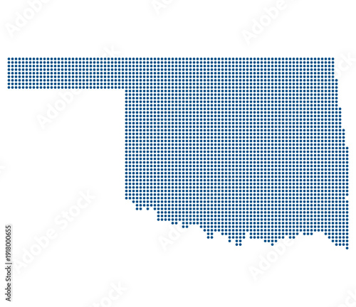 Oklahoma Blue Dotted Map