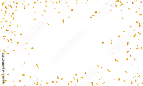 yellow confetti falling transparent frame birthday party celebration wedding christmas new year festival vector