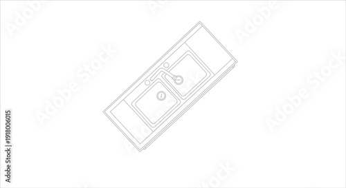 Modern kitchen sink with single basin and faucet