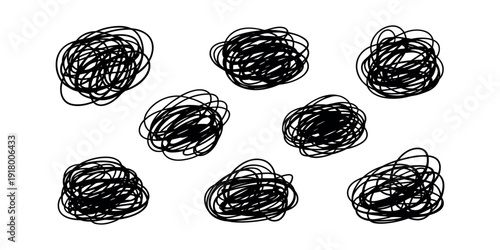Black scribbles on white background black lines abstract hand drawn