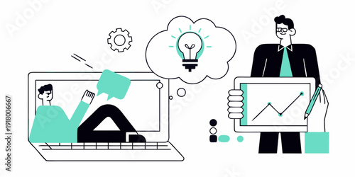 Remote collaboration sparking innovative ideas and data driven solutions