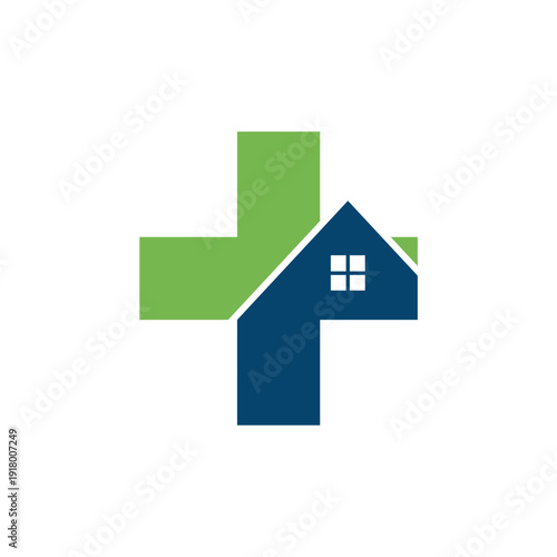 Medical with simple house logo design template illustration vector