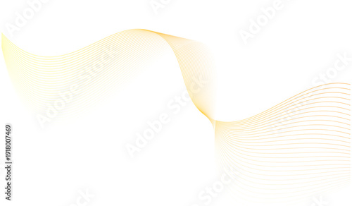 Abstract Minimalist Vector Illustration of Elegant Gold Wavy Ribbon Lines Isolated on a Clean White Background; Sophisticated Modern Design for Luxury Branding, Wedding Stationery, and Fine Art Print