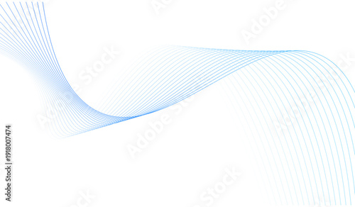 Minimalist Light Blue Abstract Wave Background; Elegant Fluid Line Pattern with Soft Gradient Transitions on a Clean White Backdrop for Professional Modern Banners and Technology Graphics.