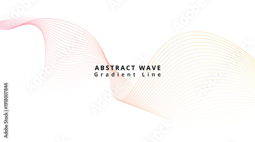 A vibrant abstract wave with a gradient line on a white background