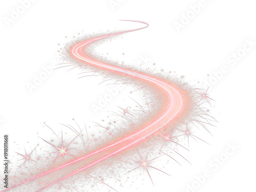 Wallpaper Mural Abstract pink light trail with magical glowing sparks and swoosh effect on black background Torontodigital.ca