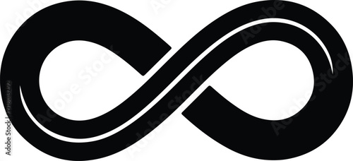 silhouette black infinity loop icon for eternal concepts and branding vector design