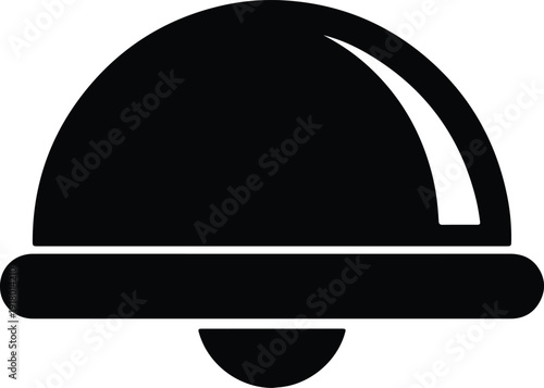 silhouette icon of a professional kitchen cloche food cover vector design