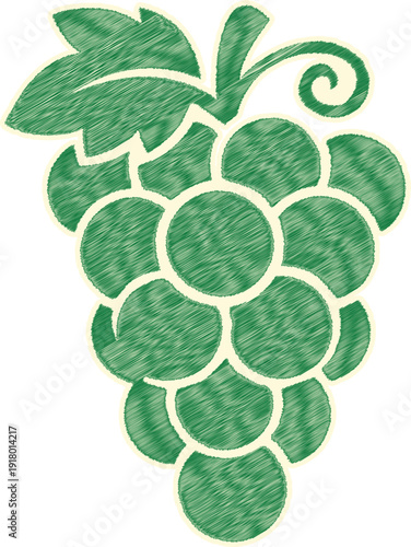 Elegant Green Grape Embroidery Design for Fresh Fruit‑Inspired Craft Projects
