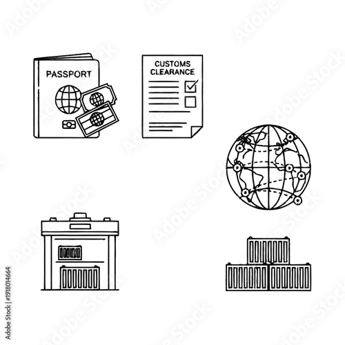 Customs Clearance Documents and Shipping Containers.