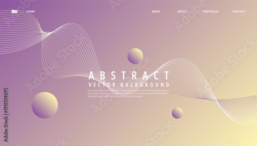 A vibrant abstract vector background with purple and yellow gradient and geometric shapes