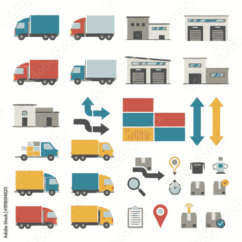 Logistics and Transportation Icons Collection.