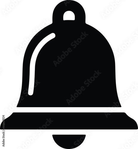 silhouette notification bell icon for mobile application alert and reminders vector design