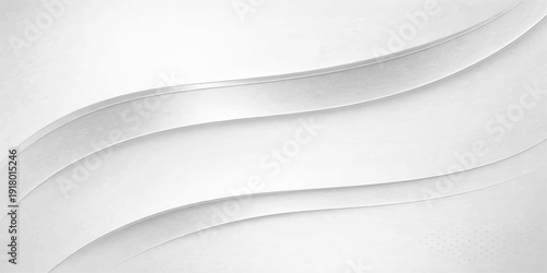 Abstract silver and white futuristic background with 3D digital waves and light gray curves for a modern technology business wallpaper design