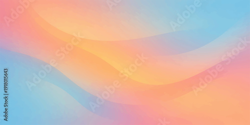 An abstract colorful background featuring bright orange and yellow waves creates a vibrant vector design with flowing energy and sun-inspired light patterns