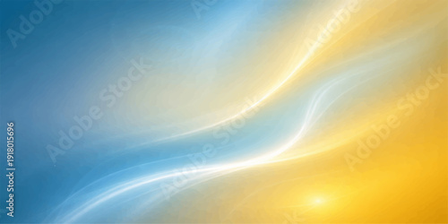Abstract blue vector background featuring soft waves and a summer horizon where the sun reflects on nature's calm sea and sky landscape design