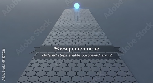 Wallpaper Mural Glowing Orb Progresses Along Hexagonal Sequence Path Torontodigital.ca