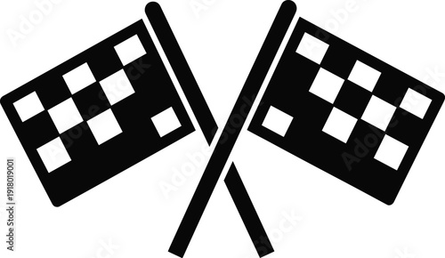 checkered racing flags icon representing finish winner, race, sports, competition, speed, automotive
