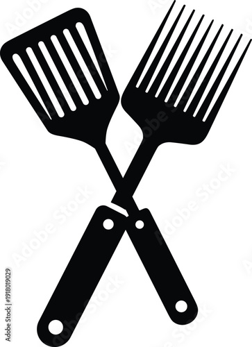 barbecue spatula and fork icon for grill party grill, spatula, fork, utensils, cooking, food, picnic, outdoor, summer