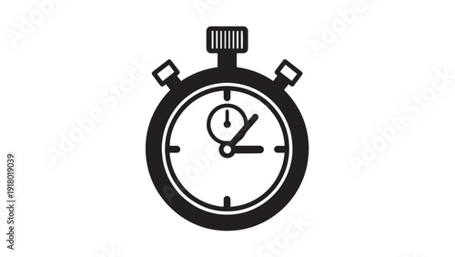 Stylized stopwatch icon representing timekeeping, precision timing, and design concept for digital interfaces.
