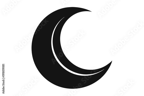 set of crescent moon icon line art silhouette vector illustration