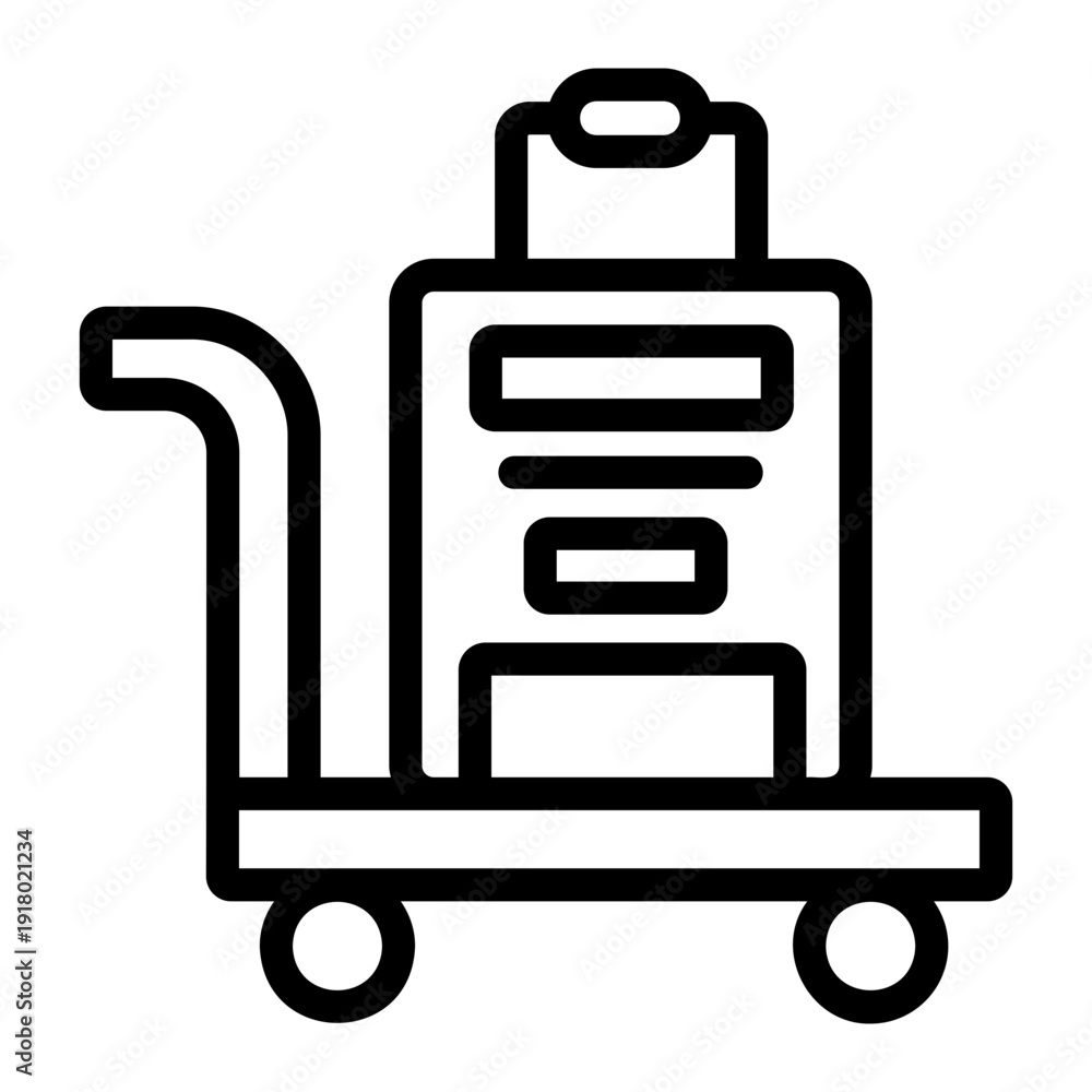 Obraz premium Baggage cart Line Icon