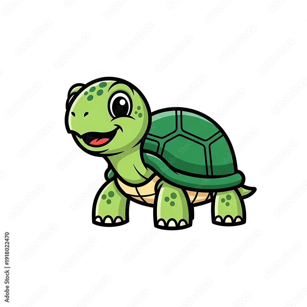 Obraz premium Cute Cartoon Turtle.