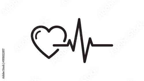 Iconic heart with a lifeline pulse representing health, wellness, and vitality.