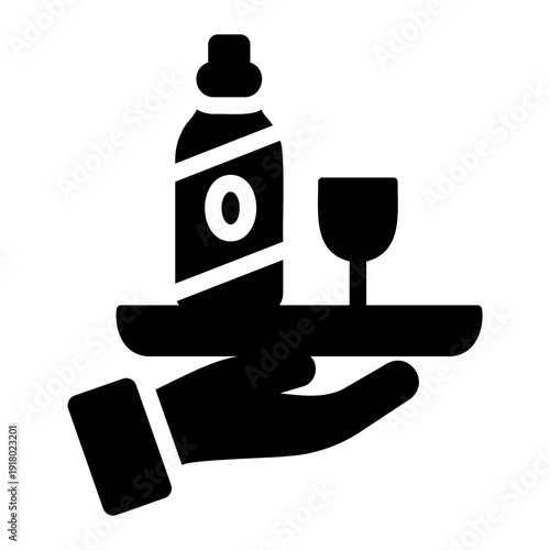 Wine bottle service Solid icon