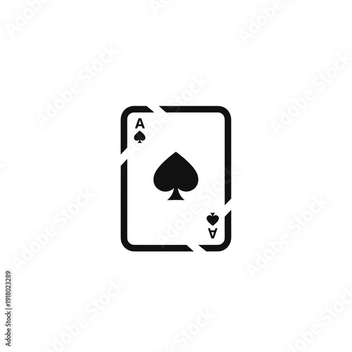 Simple black spade suit icon in a rounded square